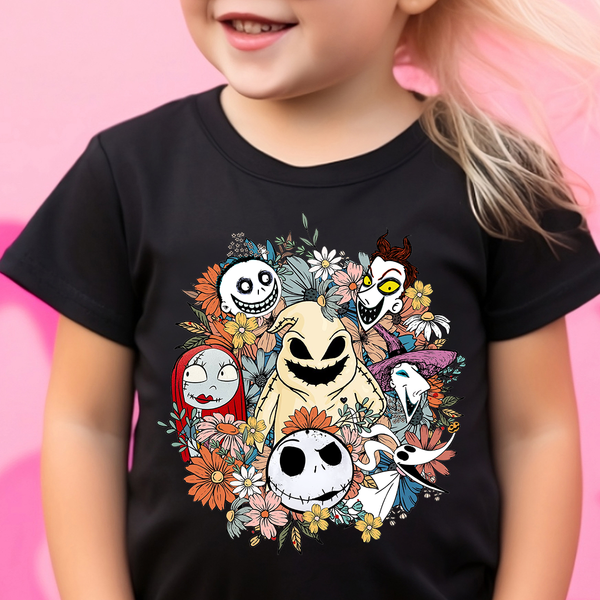 Floral Skellington Inspired T-Shirt